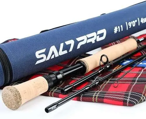 Maximumcatch Bluewave 8ft 8wt Saltwater Fly Fishing Rod Moderate Fast  Action 4pc Transparent Fiberglass Fly Rod